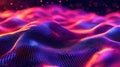 Abstract flowing particle grid creating digital waves Royalty Free Stock Photo