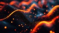 Abstract flowing particle wave representing data and technology Royalty Free Stock Photo