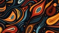 Abstract flowing pattern in bold colors inspired by African textiles, suitable as background Royalty Free Stock Photo