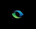 Abstract Eye Logo on Black Background Royalty Free Stock Photo