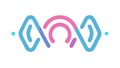 Abstract Flowing Sound Wave Icon: Dynamic Audio Visualizer, vector design Generative AI Royalty Free Stock Photo
