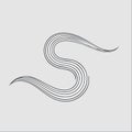 Abstract Flowing SShaped Line Art Royalty Free Stock Photo