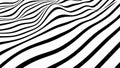 Abstract flowing striped wave optical illusion. Black and white lines motion pattern. Seamless loop background