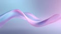 Abstract flowing translucent wave in soft pastel pink and blue hues on a smooth gradient background with gentle curves and light Royalty Free Stock Photo