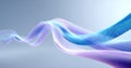Abstract flowing wave of blue and purple light lines creating a smooth dynamic motion effect on a soft gradient background Royalty Free Stock Photo