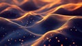 Abstract flowing wave particle data network representing technology Royalty Free Stock Photo