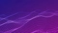 Abstract flowing wave of purple and pink digital particles creating a futuristic digital landscape background Royalty Free Stock Photo