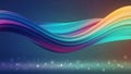 Abstract flowing wave of vibrant colors with bokeh lights in a gradient background Royalty Free Stock Photo