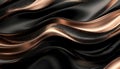 Abstract Flow in Black and Rose Gold with Metallic Particles Royalty Free Stock Photo