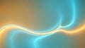Abstract flowing waves of bright neon blue and orange light against a soft gradient background Royalty Free Stock Photo