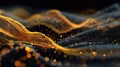 Abstract flowing waves with glowing particles representing data Royalty Free Stock Photo