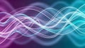 Abstract flowing waves of light particles in purple and teal gradient Royalty Free Stock Photo