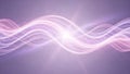 Abstract flowing waves of light particles in soft purple and pink hues Royalty Free Stock Photo