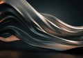 Abstract flowing waves of metallic fabric creating a dynamic visual effect