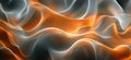 Abstract flowing waves in orange and gray tones, showcasing smooth gradients and dynamic movement, copy space for text