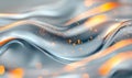 Abstract flowing waves with orange and silver tones creating dynamic visual effects Royalty Free Stock Photo