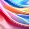 Abstract flowing waves of pastel colored satin fabric with soft light background silk Royalty Free Stock Photo