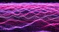 Abstract flowing waves of pink and purple digital particles with glowing dots image photo Royalty Free Stock Photo