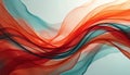 Abstract flowing waves of red, teal fabric create dynamic visual interest. Smooth, translucent material intertwines, forming Royalty Free Stock Photo