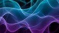 Abstract flowing waves of vibrant blue and purple light against a dark background Royalty Free Stock Photo