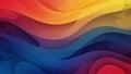 Abstract flowing waves of vibrant gradient colors red orange yellow blue background Royalty Free Stock Photo