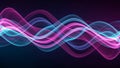 Abstract flowing waves of vibrant pink and cyan light creating a dynamic and energetic visual sound wave pattern Royalty Free Stock Photo