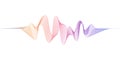 Abstract flowing wavy lines with rainbow gradient color. Digital frequency track equalizer. Stylish Vector background Royalty Free Stock Photo