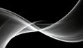 Abstract flowing white light waves on a black background with subtle curves image Royalty Free Stock Photo