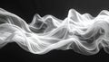 Abstract flowing white translucent fabric waves on black background Keywords: abstract, flowing Royalty Free Stock Photo