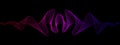Abstract fluent gradient wavy lines of the sound wave. Dynamic pulsating wave. Musical neon concept, symbols of the