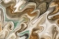 Abstract fluid art background beige and brown colors. Liquid marble. Acrylic painting with white lines and gradient Royalty Free Stock Photo