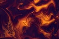 Abstract fluid art background black and orange colors. Liquid marble. Acrylic painting with golden gradient Royalty Free Stock Photo