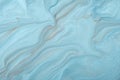 Abstract fluid art background blue and brown colors. Liquid marble. Acrylic painting with turquoise gradient and splash Royalty Free Stock Photo