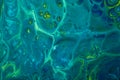 Abstract fluid art background blue and green colors. Liquid acrylic painting Royalty Free Stock Photo