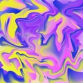 Abstract fluid art background blue, and purple colors. Liquid acrylic painting on canvas with gradient and yellow splash Royalty Free Stock Photo