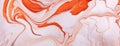 Abstract fluid art background bright orange and white colors. Liquid marble. Acrylic painting with red gradient Royalty Free Stock Photo