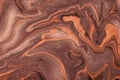 Abstract fluid art background dark brown and bronze colors. Liquid marble. Acrylic painting with umber gradient Royalty Free Stock Photo