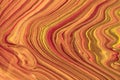 Abstract fluid art background dark orange and golden colors. Liquid marble. Acrylic painting with red gradient Royalty Free Stock Photo