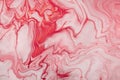Abstract fluid art background dark red and white colors. Liquid marble. Acrylic painting with pink gradient and splash Royalty Free Stock Photo