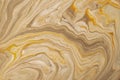 Abstract fluid art background light brown and golden colors. Liquid marble. Acrylic painting on canvas with beige gradient. Waterc Royalty Free Stock Photo