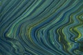 Abstract fluid art background navy blue and green glitter colors. Liquid marble. Acrylic painting with dark gradient Royalty Free Stock Photo