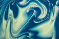 Abstract fluid art background navy blue and turquoise colors. Liquid marble. Acrylic painting Royalty Free Stock Photo