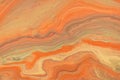 Abstract fluid art background orange and yellow colors. Liquid marble. Acrylic painting with coral gradient Royalty Free Stock Photo