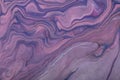 Abstract fluid art background purple and lilac color. Liquid marble. Acrylic painting with navy blue gradient and splash