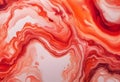 Abstract fluid art background red and coral colors. Liquid marble Royalty Free Stock Photo