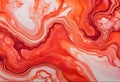 Abstract fluid art background red and coral colors. Liquid marble Royalty Free Stock Photo