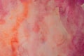 Abstract fluid art background red and coral colors. Liquid marble. Acrylic painting with peach gradient and splash Royalty Free Stock Photo