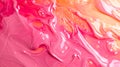 Abstract fluid art background red and coral colors. Acrylic painting with peach gradient and splash. Royalty Free Stock Photo