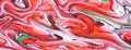 Abstract fluid art background red and white colors. Liquid marble. Acrylic painting on canvas with lines and gradient Royalty Free Stock Photo