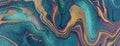 Abstract fluid art background turquoise and golden colors. Liquid marble. Acrylic painting with purple lines Royalty Free Stock Photo